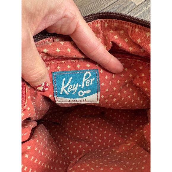 Fossil Key-Per Fabric Quilted Crossbody Bag Black Brown & Wallet - Picture 4 of 14